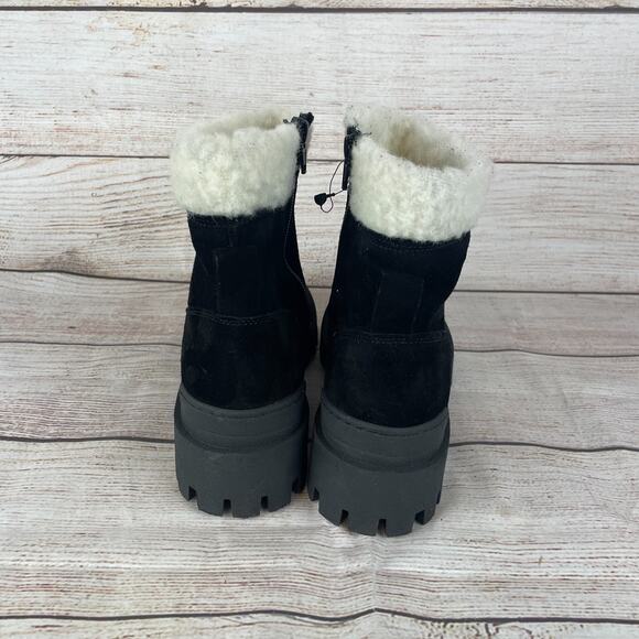 Miz Mooz Hessy Womens Sz EU 39 US 6.5-7 Ankle Boots Black Suede Wool Lining - Picture 5 of 9